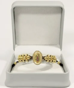 Alternative view of Pulsera Tejida | Virgen de Guadalupe | Oro Laminado 18K | Color Cafe.
