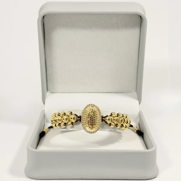 Alternative view of Pulsera Tejida | Virgen de Guadalupe | Oro Laminado 18K | Color Cafe.