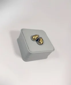 Aretes Topo Lágrima Bicolor | Colección Magna | Oro Laminado 18K