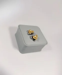 Aretes Corazón Molten Bicolor | Colección Magna | Oro Laminado 18K