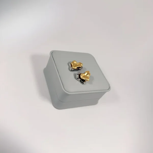 Aretes Corazón Molten Bicolor | Colección Magna | Oro Laminado 18K