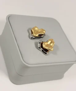 Alternative view of Aretes Corazón Molten Bicolor | Colección Magna | Oro Laminado 18K