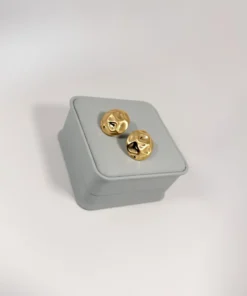 Aretes Topo Disco Molten Dorado | Colección Magna | Oro Laminado 18K