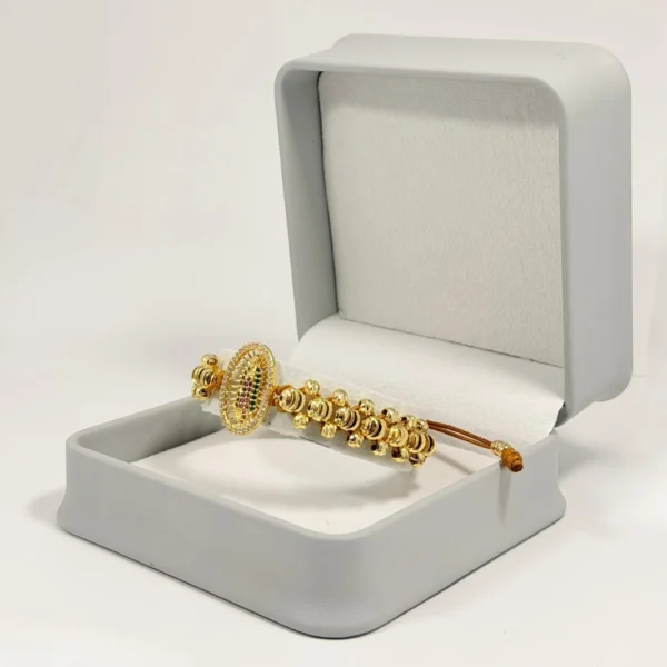 Pulsera Tejida | Virgen de Guadalupe | Oro Laminado 18K | Color Dorado.