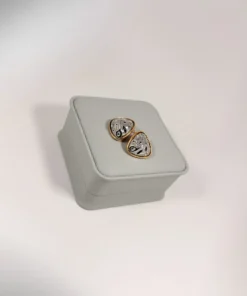 Aretes Topo Gota Molten Enmarcado Bicolor | Colección Magna | Oro Laminado 18K