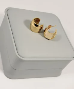 Alternative view of Aretes Candonga Chunky C Dorada | Colección Essenza | Oro Laminado 18K