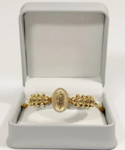 Alternative view of Pulsera Tejida | Virgen de Guadalupe | Oro Laminado 18K | Color Dorado.