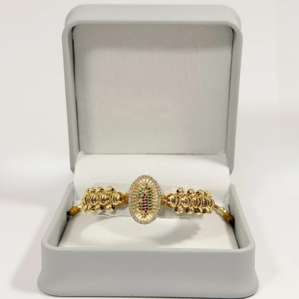 Alternative view of Pulsera Tejida | Virgen de Guadalupe | Oro Laminado 18K | Color Dorado.