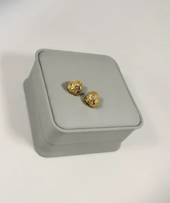 Aretes Topo Corazón Molten Dorado | Colección Essenza | Oro Laminado 18K
