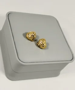 Alternative view of Aretes Topo Corazón Molten Dorado | Colección Essenza | Oro Laminado 18K