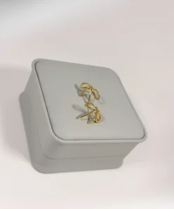 Aretes Topo Lazo Dorado | Colección Essenza | Oro Laminado 18K