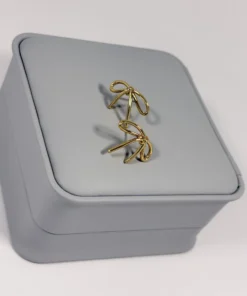 Alternative view of Aretes Topo Lazo Dorado | Colección Essenza | Oro Laminado 18K