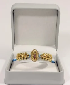 Alternative view of Pulsera Tejida | Virgen de Guadalupe | Oro Laminado 18K | Color Azul Pastel.