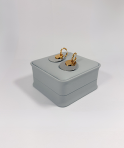 Aretes Candonga Doble Disco Bicolor | Colección Cerchio | Oro Laminado 18K