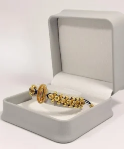 Pulsera Tejida | Virgen de Guadalupe | Oro Laminado 18K | Color Azul Rey