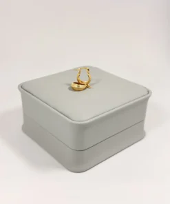 Aretes Candonga Mini Estriada Dorada | Colección Cerchio | Oro Laminado 18K