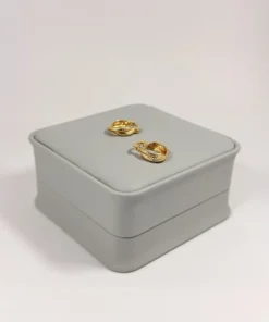 Aretes Candonga Mini Doble Banda Dorada | Colección Cerchio | Oro Laminado 18K