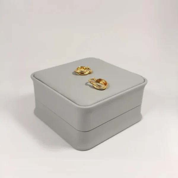 Aretes Candonga Mini Doble Banda Dorada | Colección Cerchio | Oro Laminado 18K