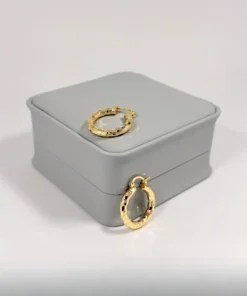 Aretes Candonga Aro Mosaico Dorada | Colección Cerchio | Oro Laminado 18K