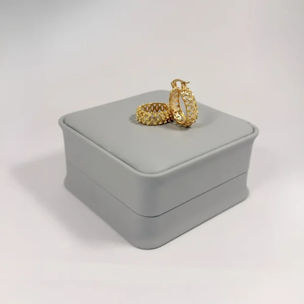 Aretes Candonga Aro Filigrana Calada Dorada | Colección Cerchio | Oro Laminado 18K