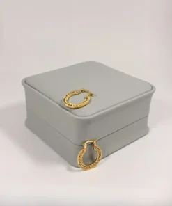 Aretes Candonga Aro Bizantino Dorada | Colección Cerchio | Oro Laminado 18K