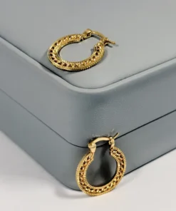 Alternative view of Aretes Candonga Aro Bizantino Dorada | Colección Cerchio | Oro Laminado 18K