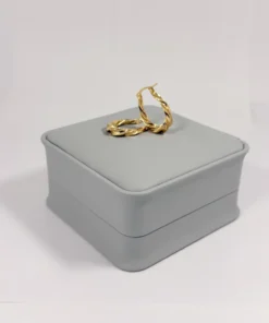 Aretes Candonga Aro Trenzado Doble Dorada | Colección Cerchio | Oro Laminado 18K