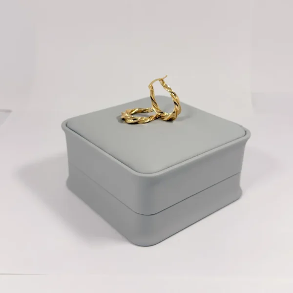 Aretes Candonga Aro Trenzado Doble Dorada | Colección Cerchio | Oro Laminado 18K