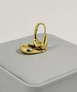 Alternative view of Aretes Candonga Mini Gota Lisa Dorada | Colección Cerchio | Oro Laminado 18K