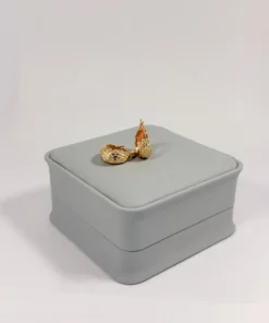 Aretes Candonga Mini Gruesa Escamada Dorada | Colección Cerchio | Oro Laminado 18K