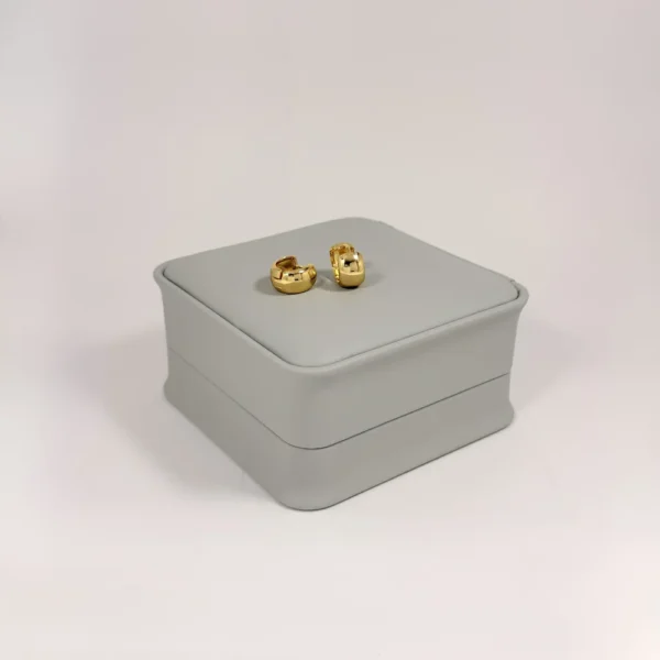 Aretes Huggie Mini Ancho Liso Dorado | Colección Chiuso | Oro Laminado 18K