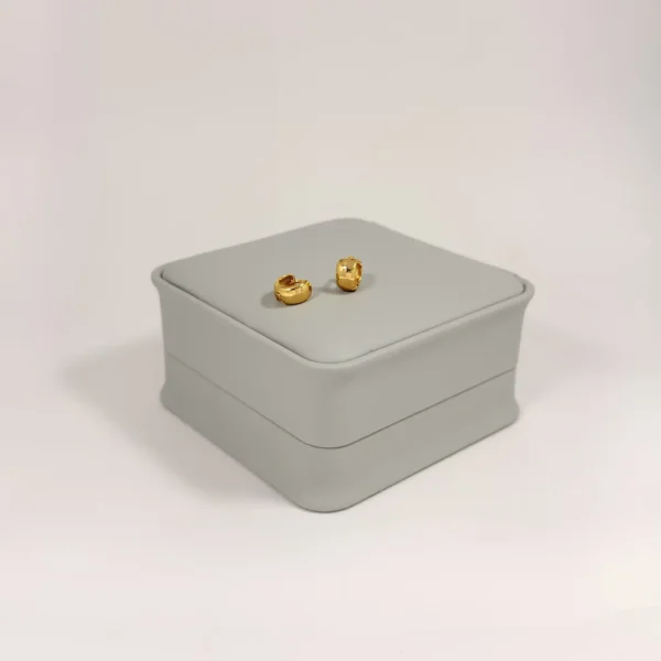 Aretes Huggie Mini Ancho Diamantado Dorado | Colección Chiuso | Oro Laminado 18K