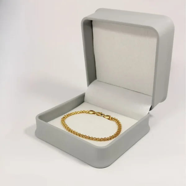 Pulso Tejido Chino Doble Carril Dorado | Oro Laminado 18K