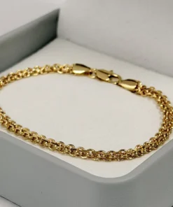 Alternative view of Pulso Tejido Chino Doble Carril Dorado | Oro Laminado 18K