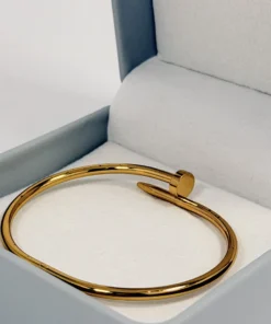Alternative view of Brazalete Aro Tipo Clavo Dorado | Oro Laminado 18K