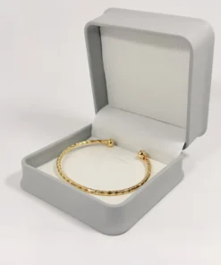 Brazalete Aro Texturizado con Esferas Dorado | Oro Laminado 18K