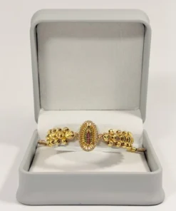 Alternative view of Pulsera Tejida | Virgen de Guadalupe | Oro Laminado 18K | Color Beige Perlado.