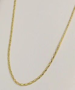 Alternative view of Cadena Escalera Inflada Dorada para Mujer | Oro Laminado 18K