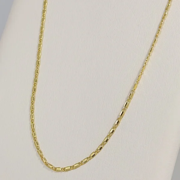 Alternative view of Cadena Escalera Inflada Dorada para Mujer | Oro Laminado 18K