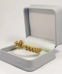 Pulsera Tejida | Virgen de Guadalupe | Oro Laminado 18K | Color Verde Menta.