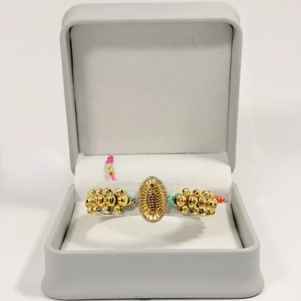 Alternative view of Pulsera Tejida | Virgen de Guadalupe | Oro Laminado 18K | Multicolor.