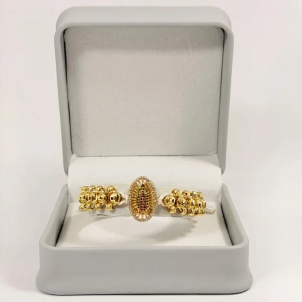Alternative view of Pulsera Tejida | Virgen de Guadalupe | Oro Laminado 18K | Color Blanco.