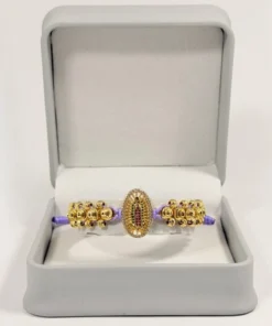 Alternative view of Pulsera Tejida | Virgen de Guadalupe | Oro Laminado 18K | Color Lila