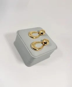 Aretes Argolla Gota | Colección Magna | Oro Laminado 18K