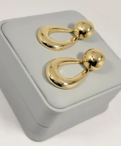 Alternative view of Aretes Argolla Gota | Colección Magna | Oro Laminado 18K