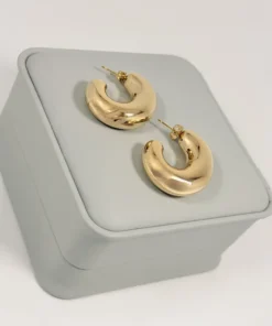Alternative view of Aretes Candonga Gruesa Lisa | Colección Magna | Oro Laminado 18K