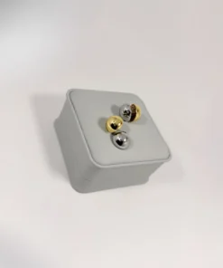 Aretes Topo Esfera Bicolor | Colección Magna | Oro Laminado 18K