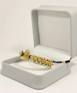 Pulsera Tejida | Virgen de Guadalupe | Oro Laminado 18K | Color Negro.